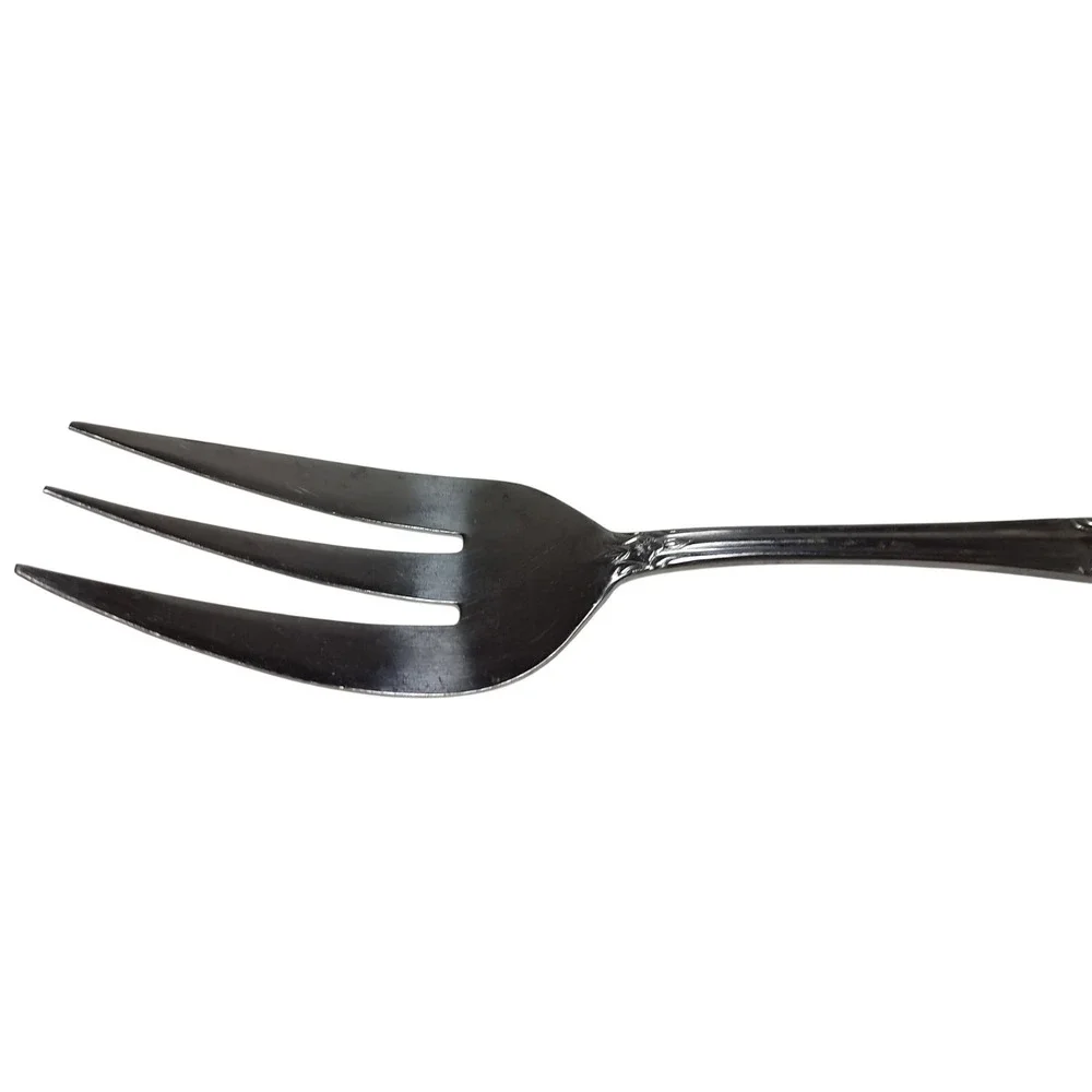 Rogers Stainless Steel Serving Fork Floral Pattern Made In Korea‎ Eight Inches